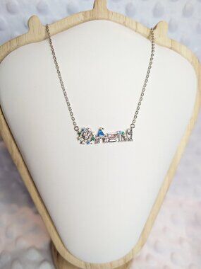 SILVER Disneyland Parks Icon Necklace SILVER Tone